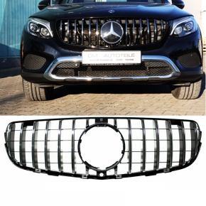 Front Kidney Grille Black Gloss fits on Mercedes GLC X253 Year 15-20 to Sport-Panamericana GT 