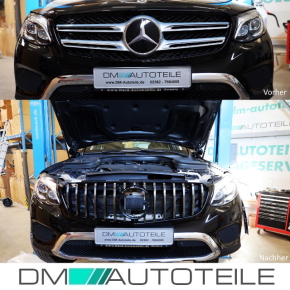 Front Kidney Grille Black Gloss fits on Mercedes GLC X253 Year 15-20 to Sport-Panamericana GT 