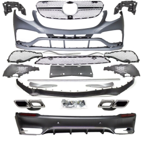 Bodykit Sport Front +Rear Bumper +Tail Pipes fits Mercedes GLC X253 w/o AMG GT