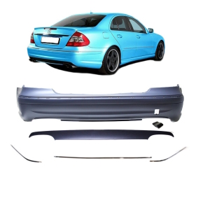 Sport Rear Bumper ABS without park assist fits on Mercedes W211 up 2006-2009 primed + accessories for E63 AMG