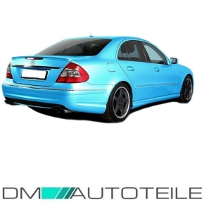Sport Rear Bumper ABS without park assist fits on Mercedes W211 up 2006-2009 primed + accessories for E63 AMG