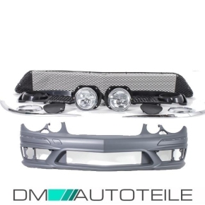Mercedes W211 Front Bumper Front fog lights for headlamp washer + accessories for E63 AMG Facelift
