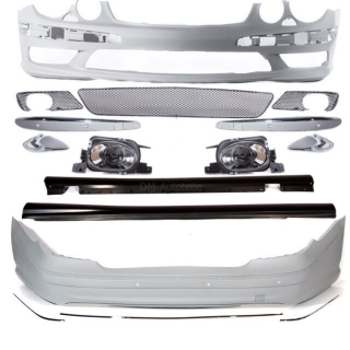 Mercedes W211 02-06 Front Bumper + rear Bumper ABS air...