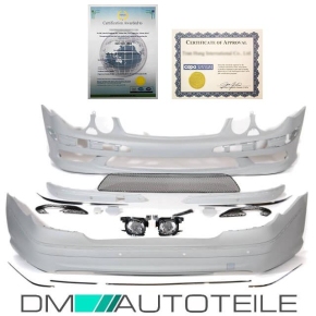 Mercedes W211 02-06 Front Bumper + rear Bumper ABS air vents bodykit + accessories for E55 AMG