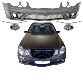 Mercedes E-Klasse W211 S211 Kühlergrill Grill Chrom Schwarz Avantgarde Bj  02-06