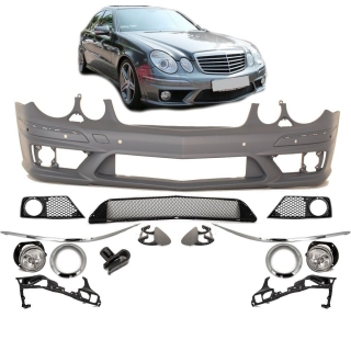 Mercedes W211 Front Bumper Facelift 06-09 + fog lights + accessories for E63 AMG