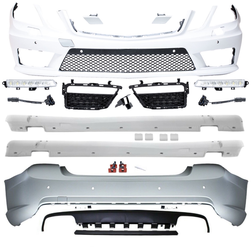 Mercedes W212 Bumper complete Set for park assist headlamp washer