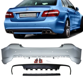 Sport Rear Bumper primed PP+PDC fits on Mercedes E-Class W212 + Equipment for E63 AMG