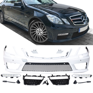 Front Bumper Sport primed 09-13 PP+DRL fits on Mercedes W212 S212 w/o E63 AMG